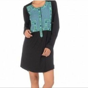 Label Ritu Kumar Black Green Blue Print Tunic Sz 2